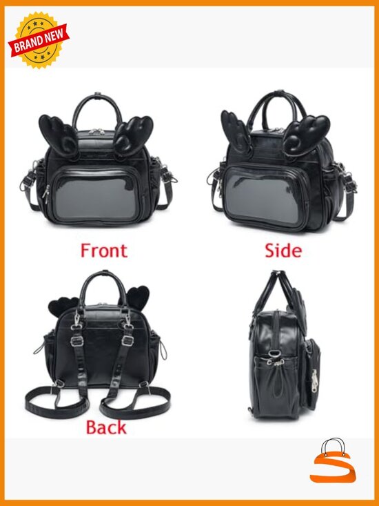 Y2K Angel Wing Ita Bag - 3-in-1 Convertible Crossbody, Backpack & Handbag for main image 7